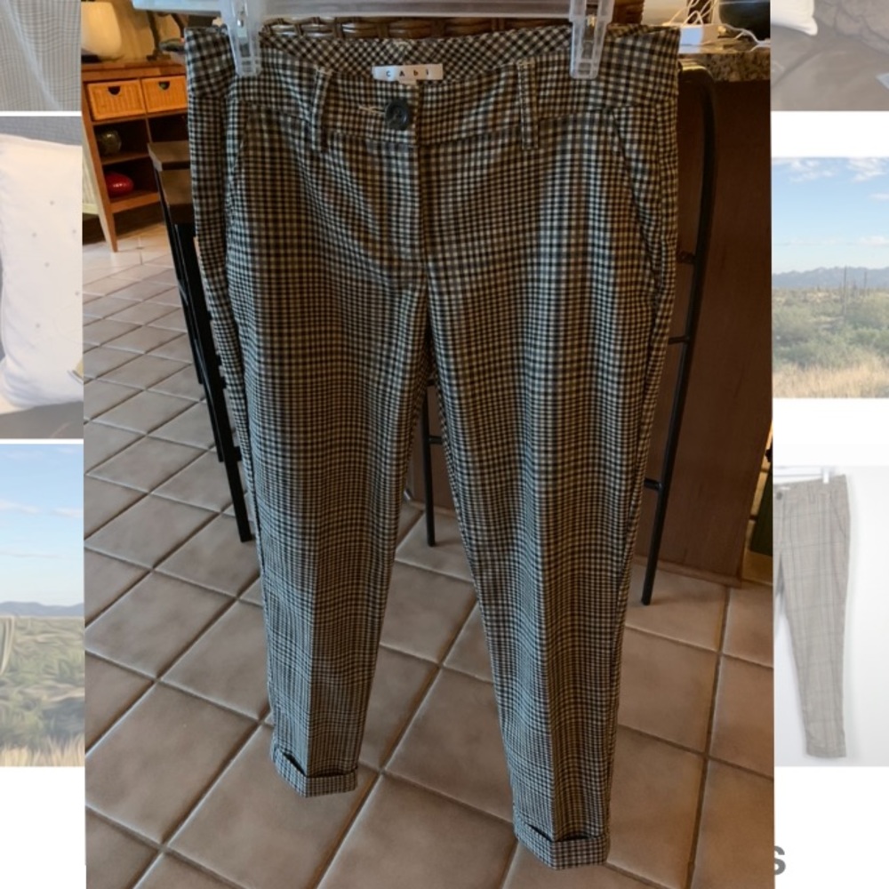 Cabi “Plaid Hatter” Crop Pants, Size 4